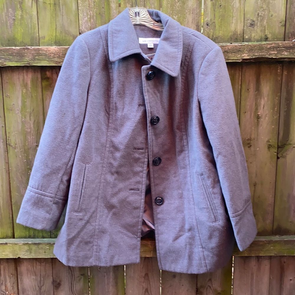 Liz Claiborne gray pea coat sz. XL